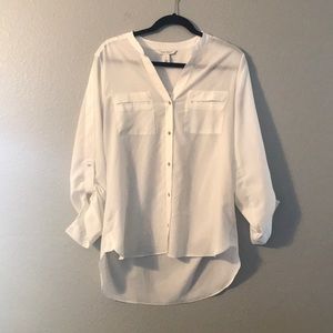 WHBM White button up shirt